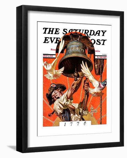 "Ringing Liberty Bell," Saturday Evening Post Cover, July 6, 1935-Joseph Christian Leyendecker-Framed Giclee Print