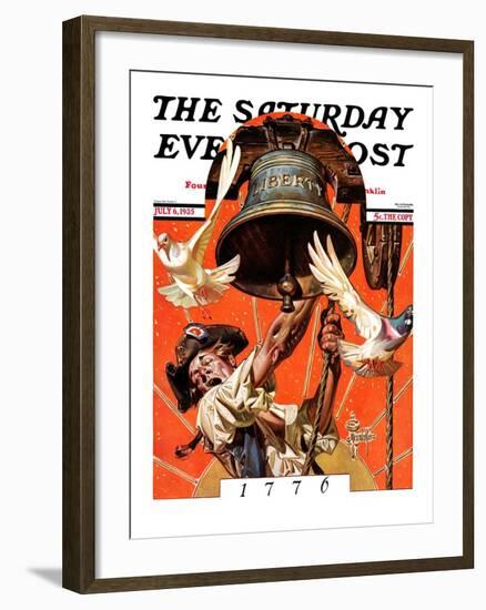 "Ringing Liberty Bell," Saturday Evening Post Cover, July 6, 1935-Joseph Christian Leyendecker-Framed Giclee Print