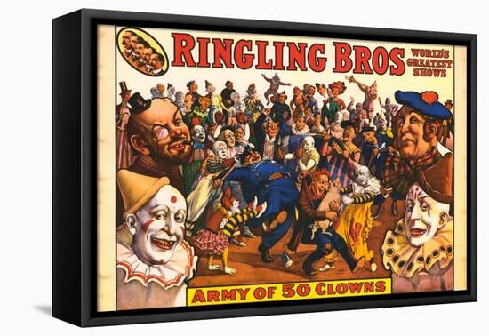 Ringling Bros - Army of 50 Clowns, 1960-null-Framed Stretched Canvas