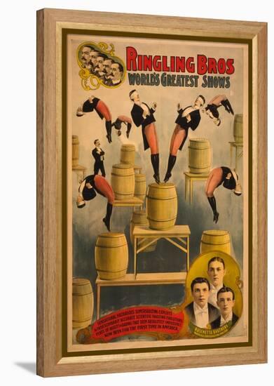 Ringling Bros, World's Greatest Shows Raschetta Brothers, Marvelous Somersaulting Vaulters, C. 1900-null-Framed Premier Image Canvas