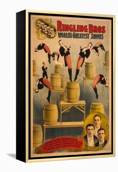 Ringling Bros, World's Greatest Shows Raschetta Brothers, Marvelous Somersaulting Vaulters, C. 1900-null-Framed Premier Image Canvas