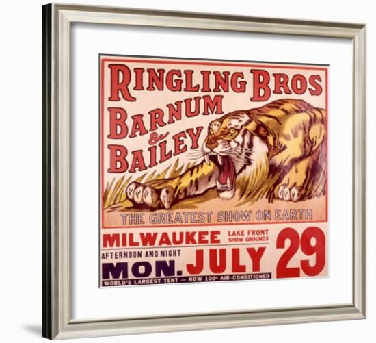 Ringling Brothers: Tiger-null-Framed Giclee Print