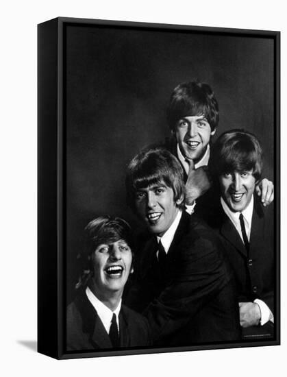 Ringo Starr, George Harrison, Paul McCartney and John Lennon-John Dominis-Framed Premier Image Canvas