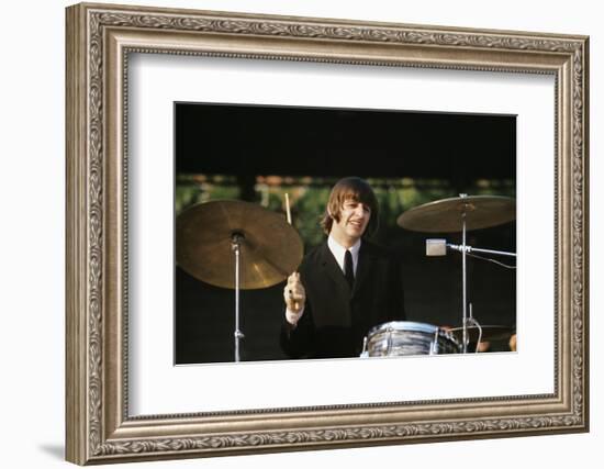 Ringo Starr Playing Drums-null-Framed Photographic Print
