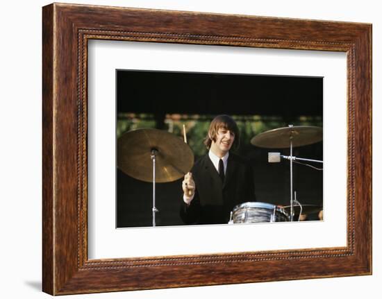 Ringo Starr Playing Drums-null-Framed Photographic Print