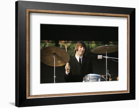 Ringo Starr Playing Drums-null-Framed Photographic Print