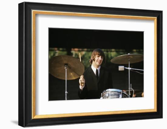 Ringo Starr Playing Drums-null-Framed Photographic Print