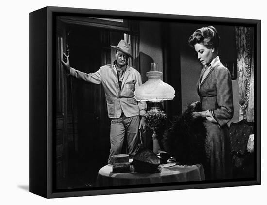 RIO BRAVO, 1959 directed by HOWARD HAWKS (b/w photo)-null-Framed Stretched Canvas