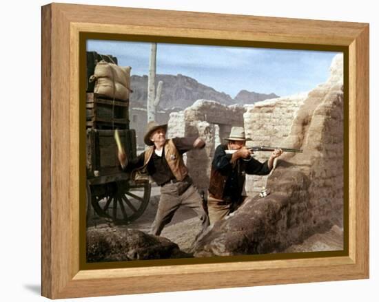 RIO BRAVO, 1959 directed by HOWARD HAWKS John Wayne (photo)-null-Framed Stretched Canvas