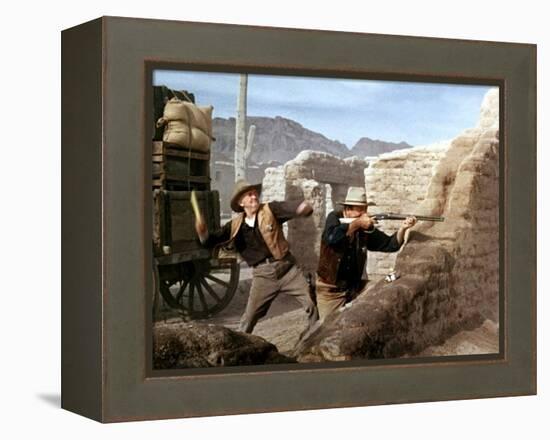 RIO BRAVO, 1959 directed by HOWARD HAWKS John Wayne (photo)-null-Framed Stretched Canvas