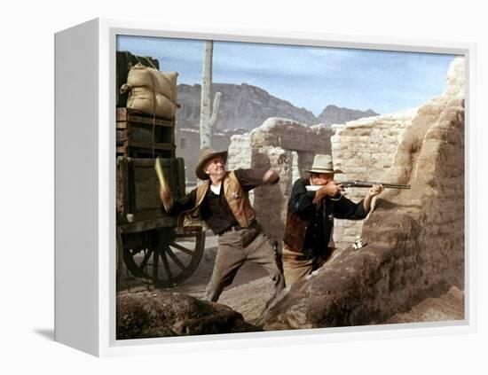 RIO BRAVO, 1959 directed by HOWARD HAWKS John Wayne (photo)-null-Framed Stretched Canvas