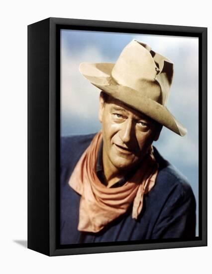 RIO BRAVO, 1959 directed by HOWARD HAWKS John Wayne (photo)-null-Framed Stretched Canvas