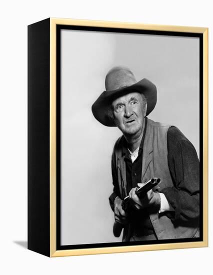 Rio Bravo by Howard Hawks with Walter Brennan, 1959 (b/w photo)-null-Framed Stretched Canvas