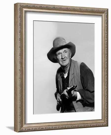 Rio Bravo by Howard Hawks with Walter Brennan, 1959 (b/w photo)-null-Framed Photo