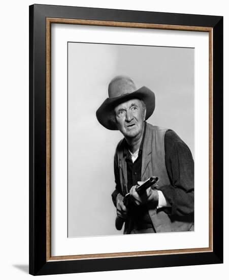 Rio Bravo by Howard Hawks with Walter Brennan, 1959 (b/w photo)-null-Framed Photo