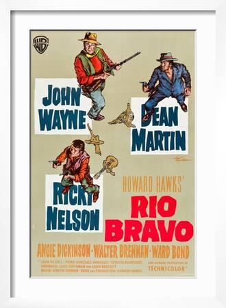 Rio Bravo Clockwise John Wayne Dean Martin Ricky Nelson On German Poster Art 1959 Art Print Art Com