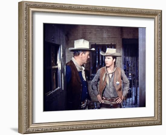 Rio Bravo, from Left: John Wayne, Ricky Nelson, 1959-null-Framed Photo