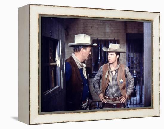 Rio Bravo, from Left: John Wayne, Ricky Nelson, 1959-null-Framed Stretched Canvas