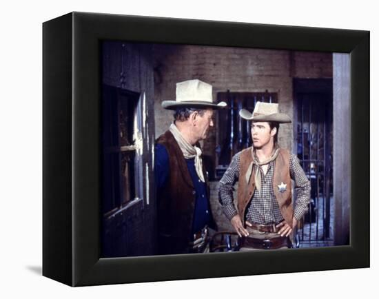 Rio Bravo, from Left: John Wayne, Ricky Nelson, 1959-null-Framed Stretched Canvas