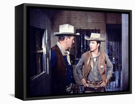 Rio Bravo, from Left: John Wayne, Ricky Nelson, 1959-null-Framed Stretched Canvas