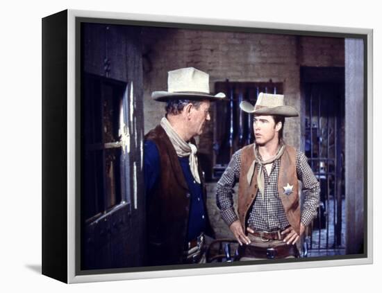 Rio Bravo, from Left: John Wayne, Ricky Nelson, 1959-null-Framed Stretched Canvas