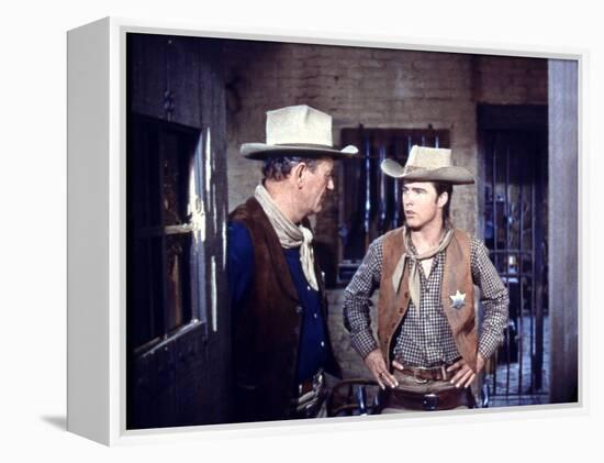 Rio Bravo, from Left: John Wayne, Ricky Nelson, 1959-null-Framed Stretched Canvas