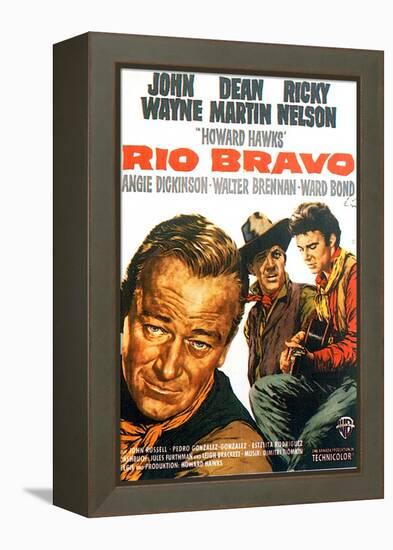 Rio Bravo, German Movie Poster, 1959-null-Framed Stretched Canvas