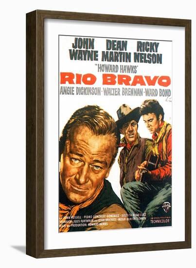 Rio Bravo, German Movie Poster, 1959-null-Framed Art Print