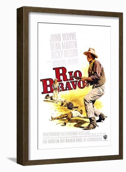 Rio Bravo, German Movie Poster, 1959-null-Framed Art Print