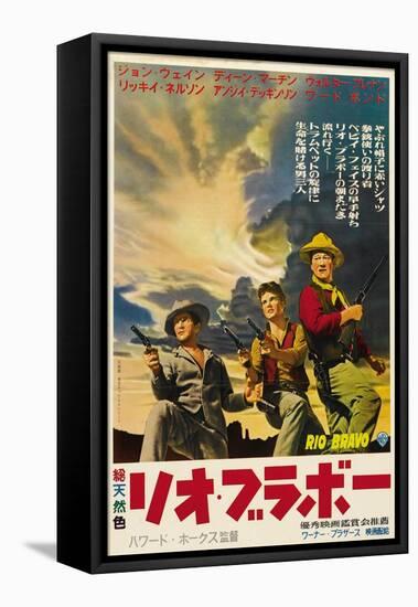 Rio Bravo, Japanese Movie Poster, 1959-null-Framed Stretched Canvas