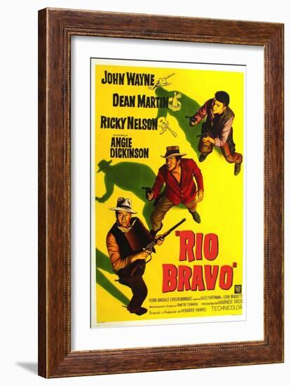 Rio Bravo, John Wayne, Dean Martin, Ricky Nelson, 1959-null-Framed Art Print