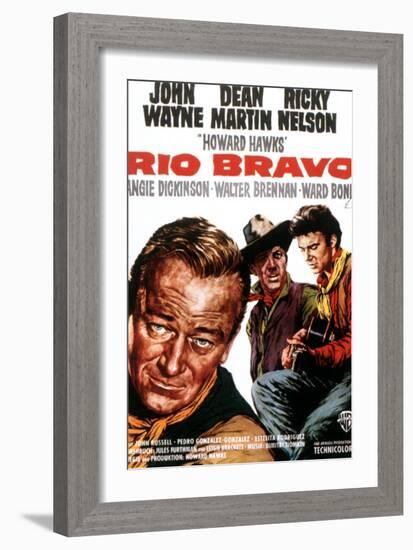 Rio Bravo, John Wayne, Dean Martin, Ricky Nelson, 1959-null-Framed Art Print