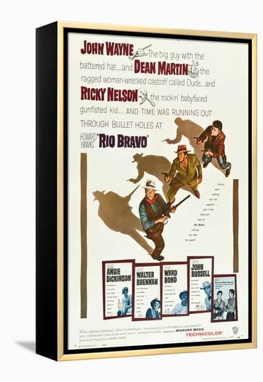 RIO BRAVO, John Wayne, Dean Martin, Ricky Nelson, 1959-null-Framed Stretched Canvas