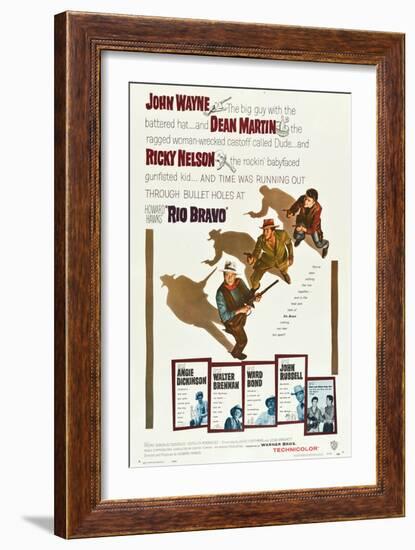 RIO BRAVO, John Wayne, Dean Martin, Ricky Nelson, 1959-null-Framed Premium Giclee Print