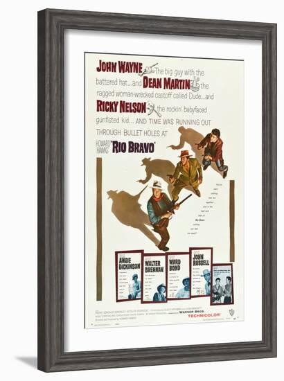 RIO BRAVO, John Wayne, Dean Martin, Ricky Nelson, 1959-null-Framed Art Print