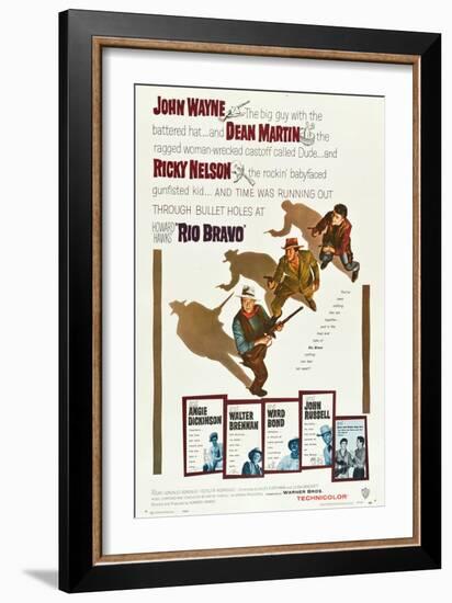 RIO BRAVO, John Wayne, Dean Martin, Ricky Nelson, 1959-null-Framed Art Print