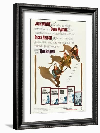RIO BRAVO, John Wayne, Dean Martin, Ricky Nelson, 1959-null-Framed Art Print