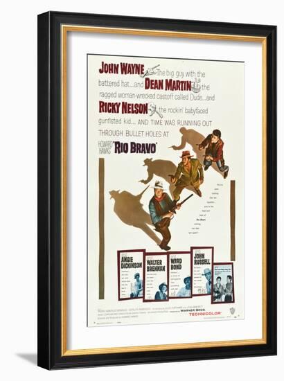 RIO BRAVO, John Wayne, Dean Martin, Ricky Nelson, 1959-null-Framed Art Print