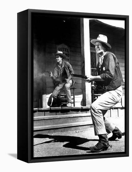 Rio Bravo, Ricky Nelson, John Wayne, 1959-null-Framed Stretched Canvas