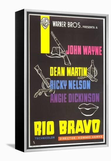 Rio Bravo, Spanish Movie Poster, 1959-null-Framed Stretched Canvas