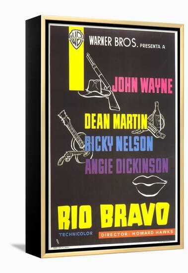 Rio Bravo, Spanish Movie Poster, 1959-null-Framed Stretched Canvas