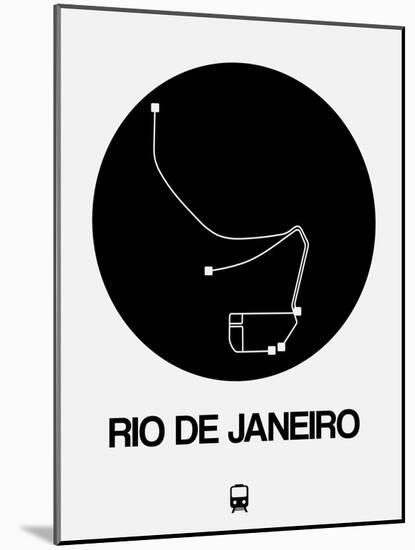 Rio De Janeiro Black Subway Map-NaxArt-Mounted Art Print