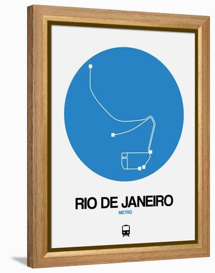 Rio De Janeiro Blue Subway Map-NaxArt-Framed Stretched Canvas