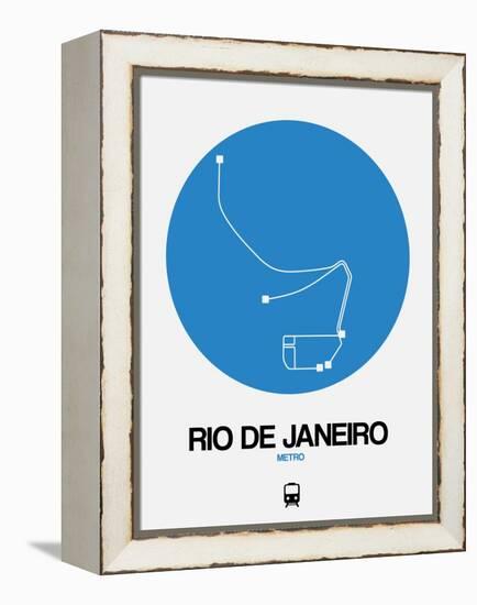 Rio De Janeiro Blue Subway Map-NaxArt-Framed Stretched Canvas