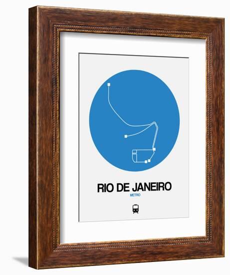 Rio De Janeiro Blue Subway Map-NaxArt-Framed Premium Giclee Print