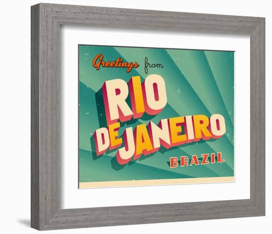 Rio De Janeiro Brazil old Card-null-Framed Art Print