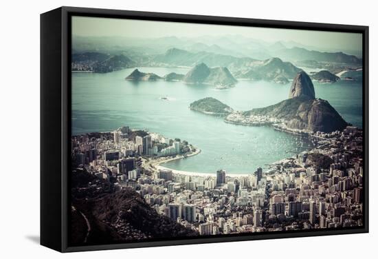 Rio De Janeiro, Brazil. Suggar Loaf And Botafogo Beach Viewed From Corcovado-Mariusz Prusaczyk-Framed Stretched Canvas