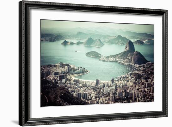 Rio De Janeiro, Brazil. Suggar Loaf And Botafogo Beach Viewed From Corcovado-Mariusz Prusaczyk-Framed Art Print