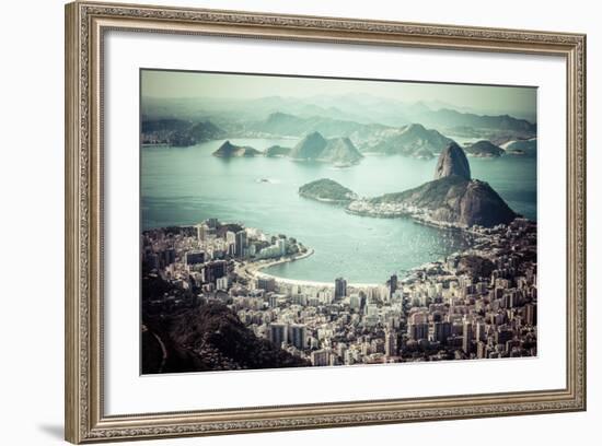 Rio De Janeiro, Brazil. Suggar Loaf And Botafogo Beach Viewed From Corcovado-Mariusz Prusaczyk-Framed Art Print