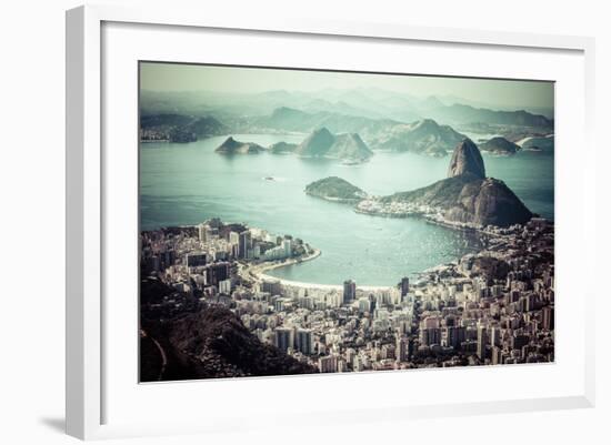 Rio De Janeiro, Brazil. Suggar Loaf And Botafogo Beach Viewed From Corcovado-Mariusz Prusaczyk-Framed Art Print